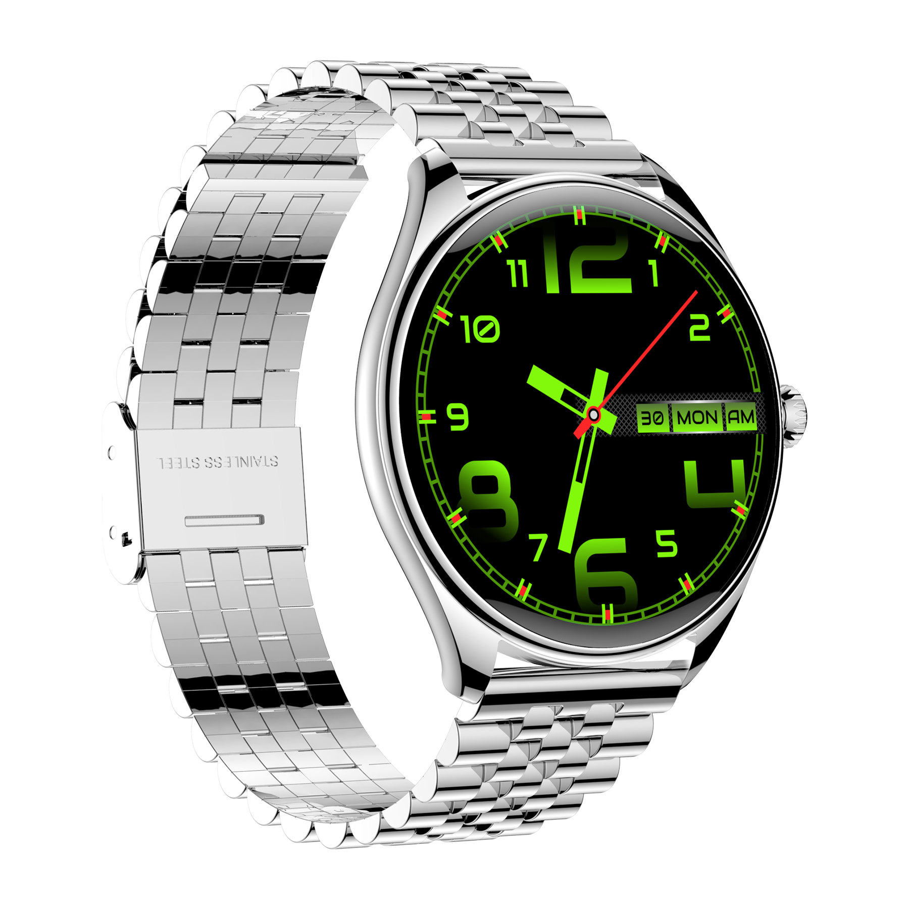 Luxury Round Women’s Smart Watch Stainless Steel Strap IP68 Waterproof Bluetooth Calling Mechanical Style