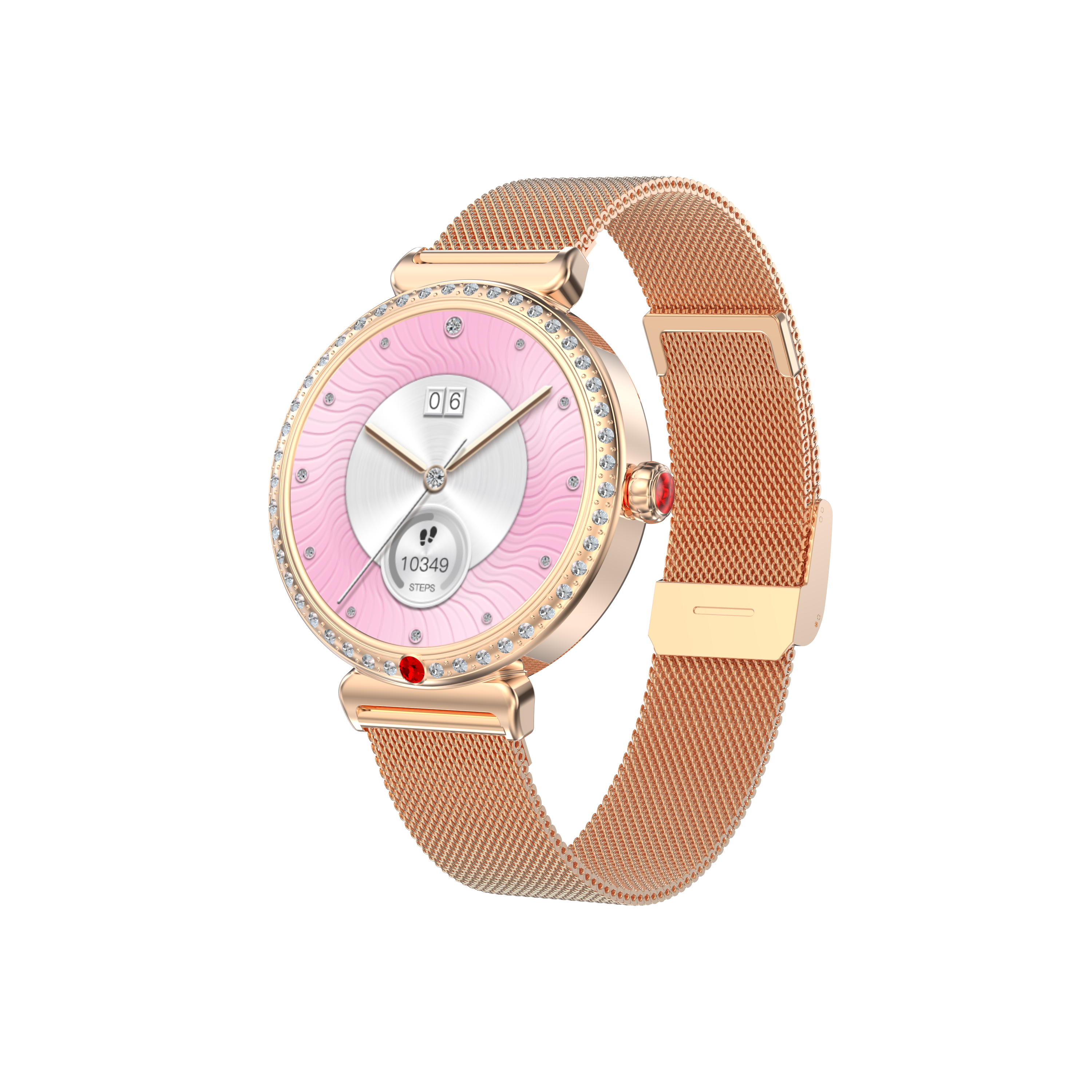 Luxury Women's Diamond Round Smart Watch, 1.28