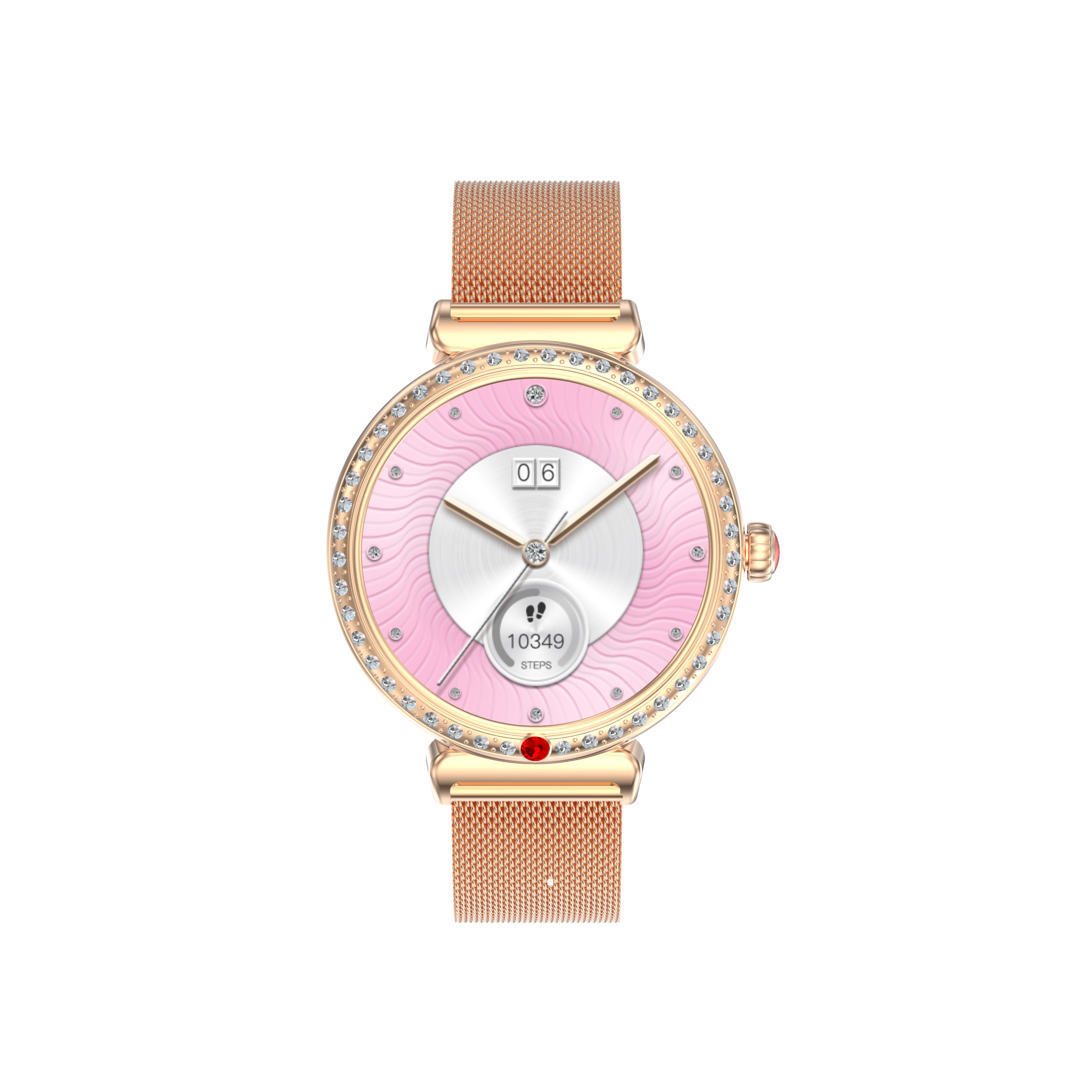 Luxury Women's Diamond Round Smart Watch, 1.28