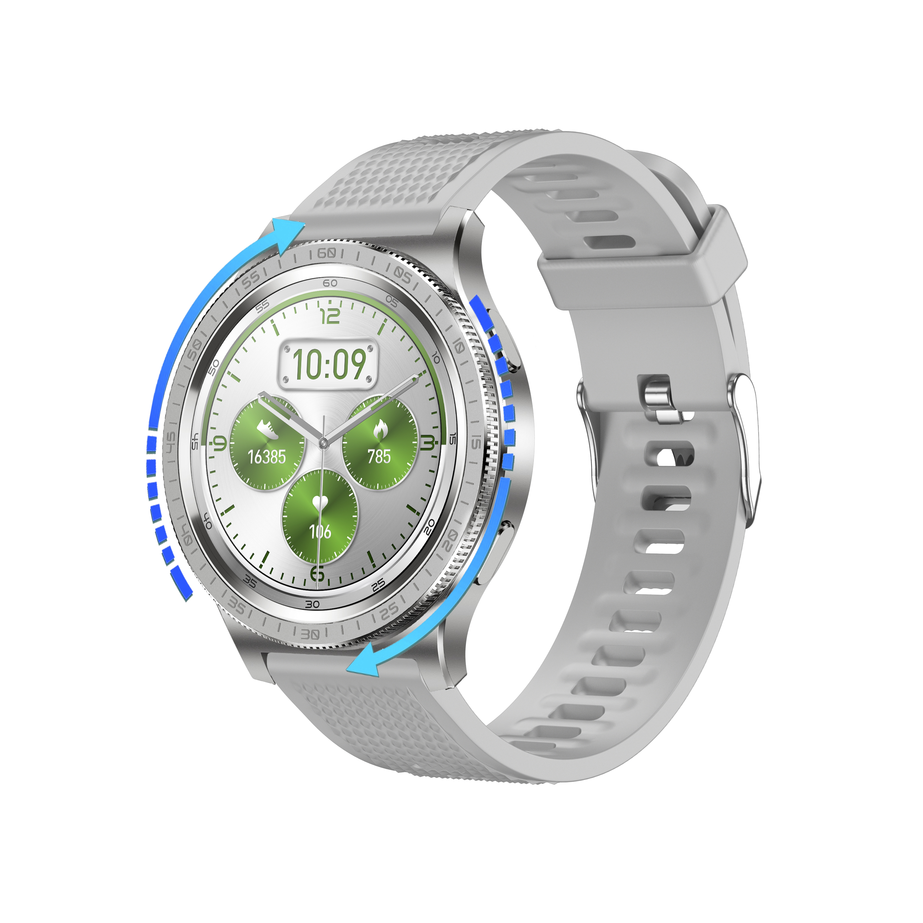 Premium Men's Business Sport Smartwatch with AMOLED Display and Rotating Bezel