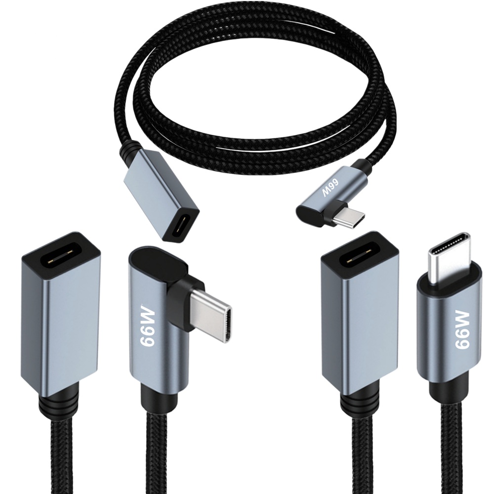 PD 66W Fast Charging 5V 2A Type-C Male to Female Extension Cable, 480Mbps Data Sync for Phone Laptop