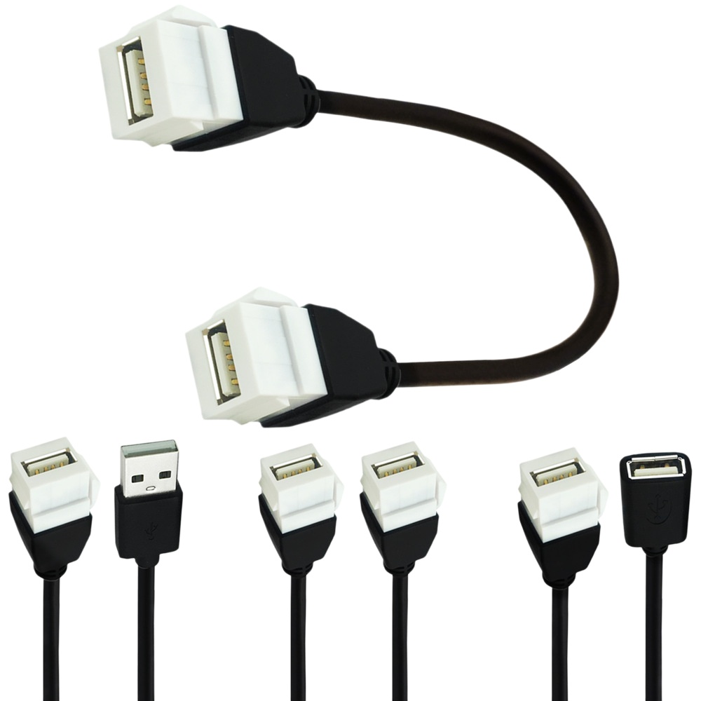 USB 2.0 Female Header with Buckle Panel Female Cable, USB Wall Socket, USB Direct Plug Panel Cable, USB 2.0 Socket with Cable