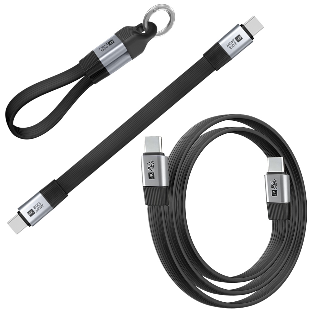 80Gbps USB4 Type-C Elbow Short Cable 240W Fast Charging 8K Video VR Streaming Thunderbolt 4/3 Compatible Full-Featured