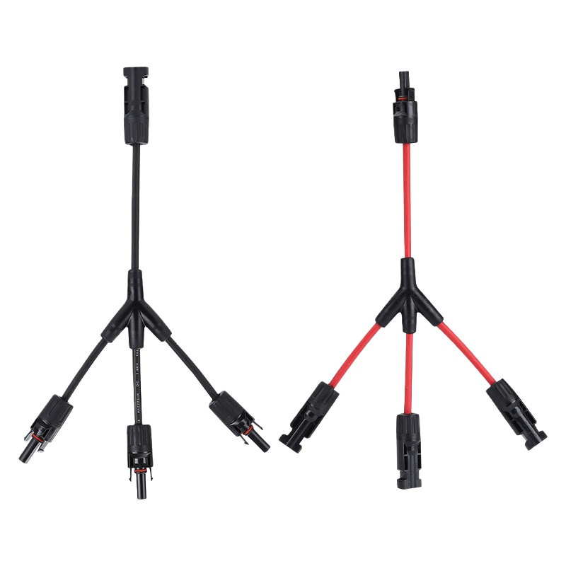 Y-Type 4-Way 1000V MC4 PV Connector, Solar Panel Parallel Adapter, 1-to-2 Splitter Plug for Solar Modules