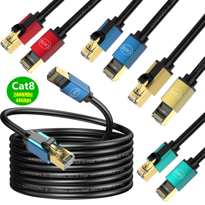 10Gbps Cat8 Network Cable, Home Optical Fiber Broadband, E-Sports Category 8 10Gbps Pure Copper Shielded Cable for Computer & Router