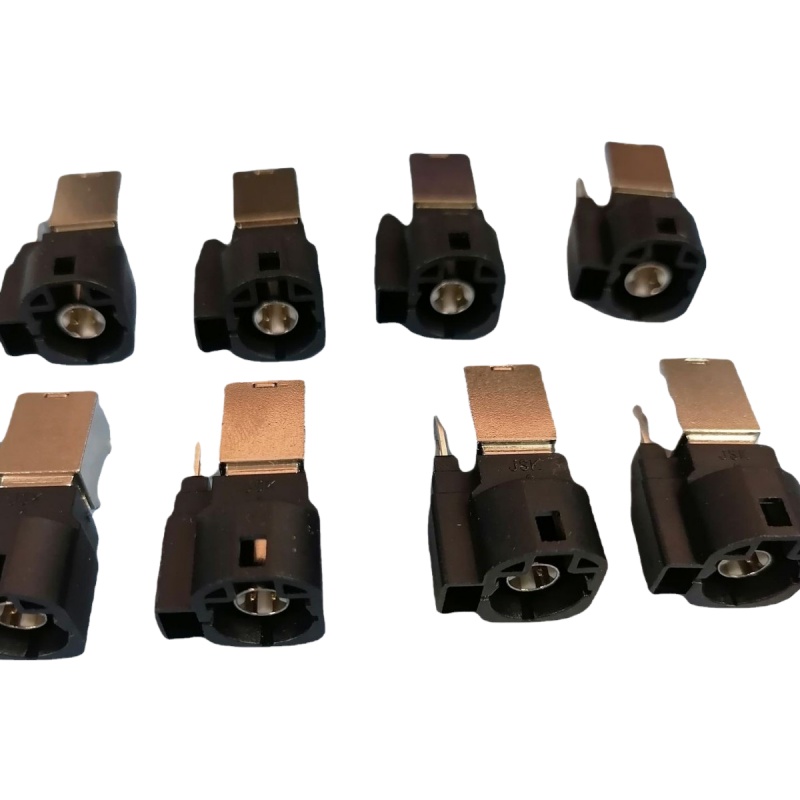 New Energy Vehicle LVDS HSD Board-end Plug Connector, 4+2 Angled Pin Header with Black Terminals