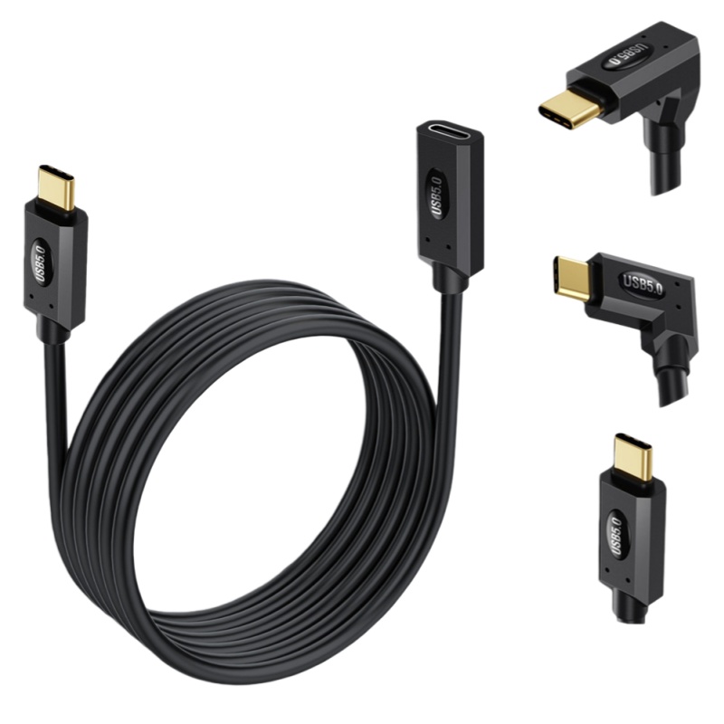 USB 5 Extension Cable, 80Gbps Data Transfer, Supports 16K/Dual 8K Ultra HD & 240W Charging, Thunderbolt Compatible