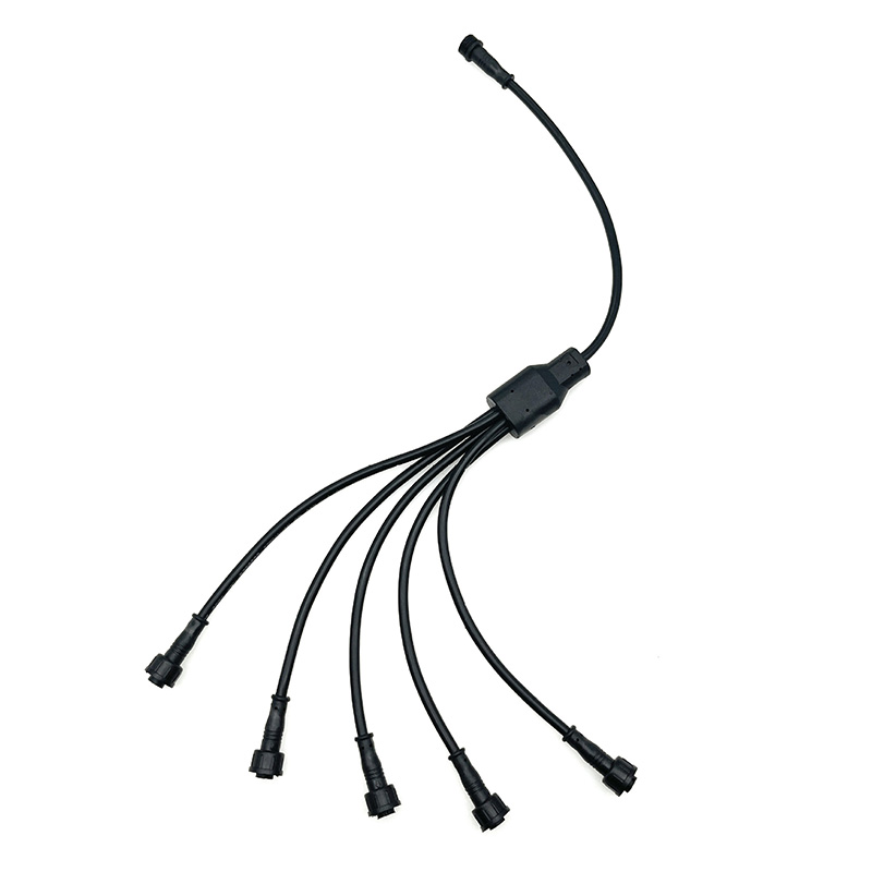 1-to-5 Power & Signal Cable, Y-Type Male-Female Plug, 2-Core/3-Core 1-to-5 Connector for LED Lighting Fixtures