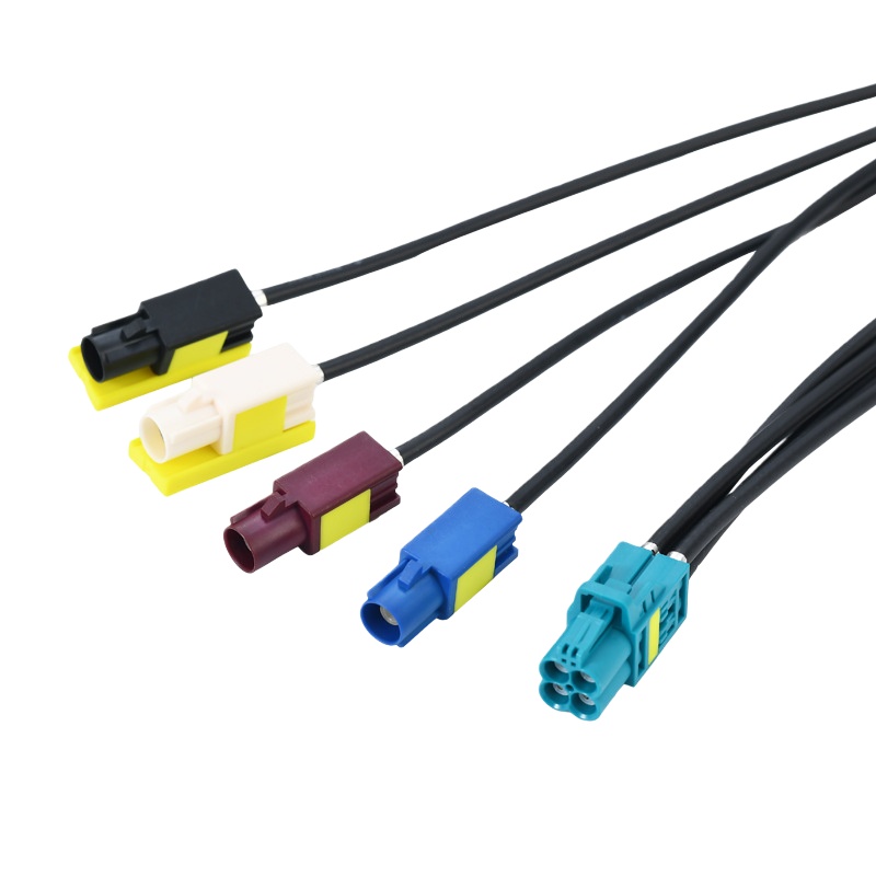 FAKRA Automotive RF Wiring Harness, MINI 4-in-1 Wiring Harness, Custom Automotive Harness Processing, Automotive Wire & Harness Connection