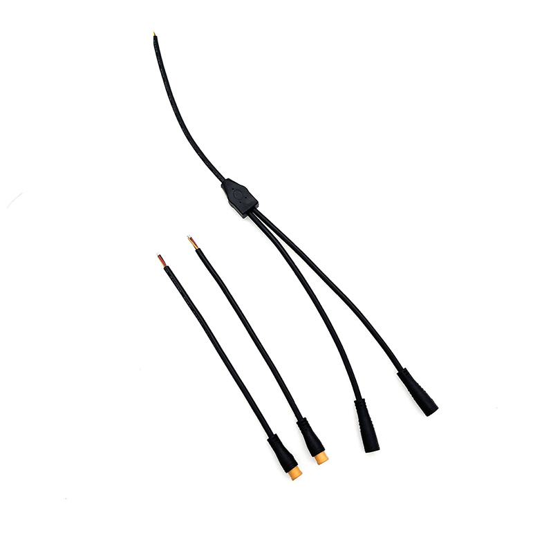 M8 Waterproof Cable 1-to-2 Splitter, 3-Core Y-Type Connection Cable, Quick-Connect Plug for Electric Vehicle Sensors