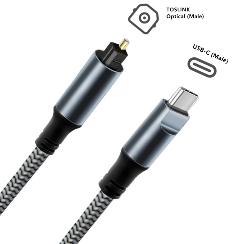 USB-C Male to TOSLINK Optical Male, Compatible with USB-C Devices Supporting Digital Audio Output (SPDIF)