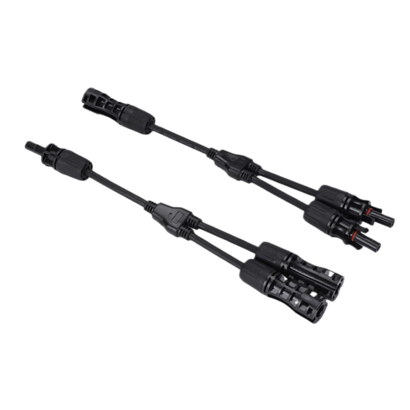 Y-Type 3-Way 1500V MC4 PV Connector, Solar Panel Parallel Adapter, 1-to-2 Splitter Plug for Solar Modules