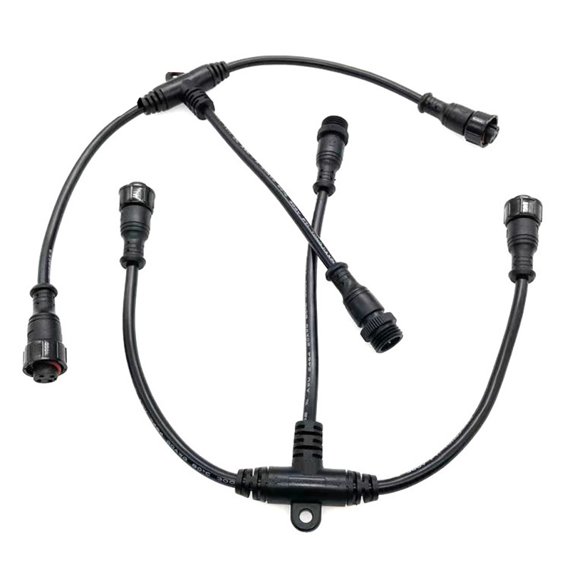 Waterproof Connector for Outdoor Wall Washer Light, 4-Core 0.5mm² 3-Way Waterproof Joint, 3-Way Connector Plug for Lighting Fixtures