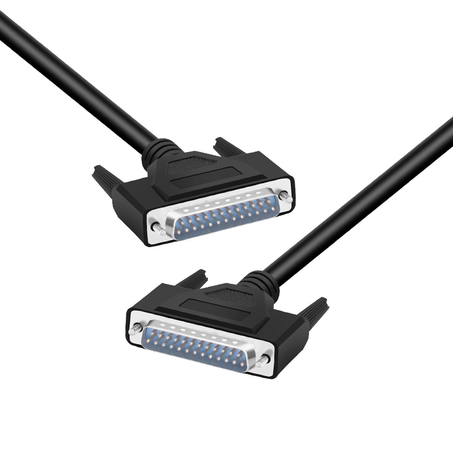 Pure Copper DB25 Connection Cable, Double-Shielded Industrial Control Cable, Male-to-Male 25 Pin-to-Hole Parallel Port Cable, Computer & Printer Data Cable
