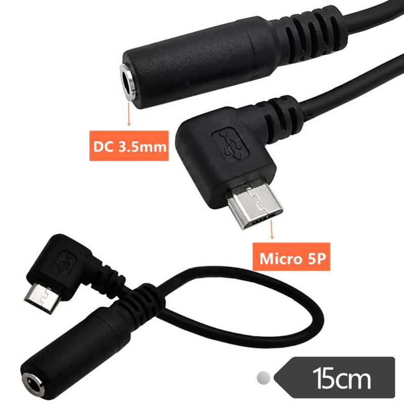 90-Degree Angled Micro USB to 3.5mm Audio Adapter Cable, V8 Android to 3.5mm Female Headphone Converter Cable