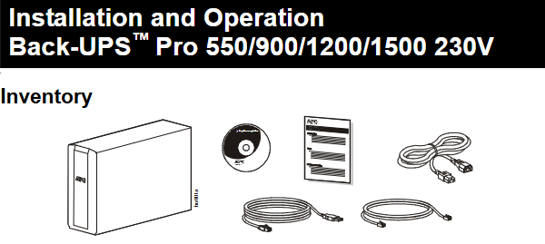 SCHNEIDER Back-UPS ™  Pro 550/900/1200/1500 230V Installation and Operation 
