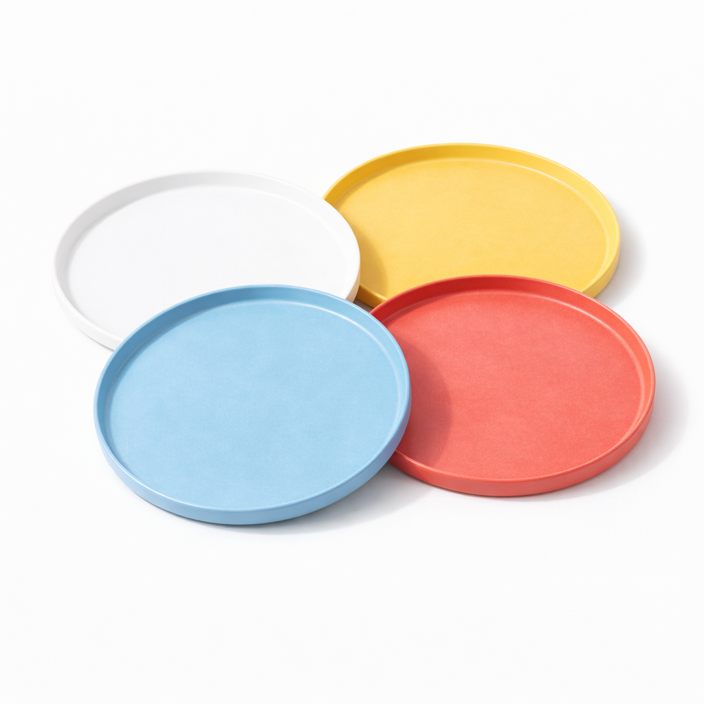 11 Inch Melamine Dinner Plates Set of 4 – Commercial Grade, 