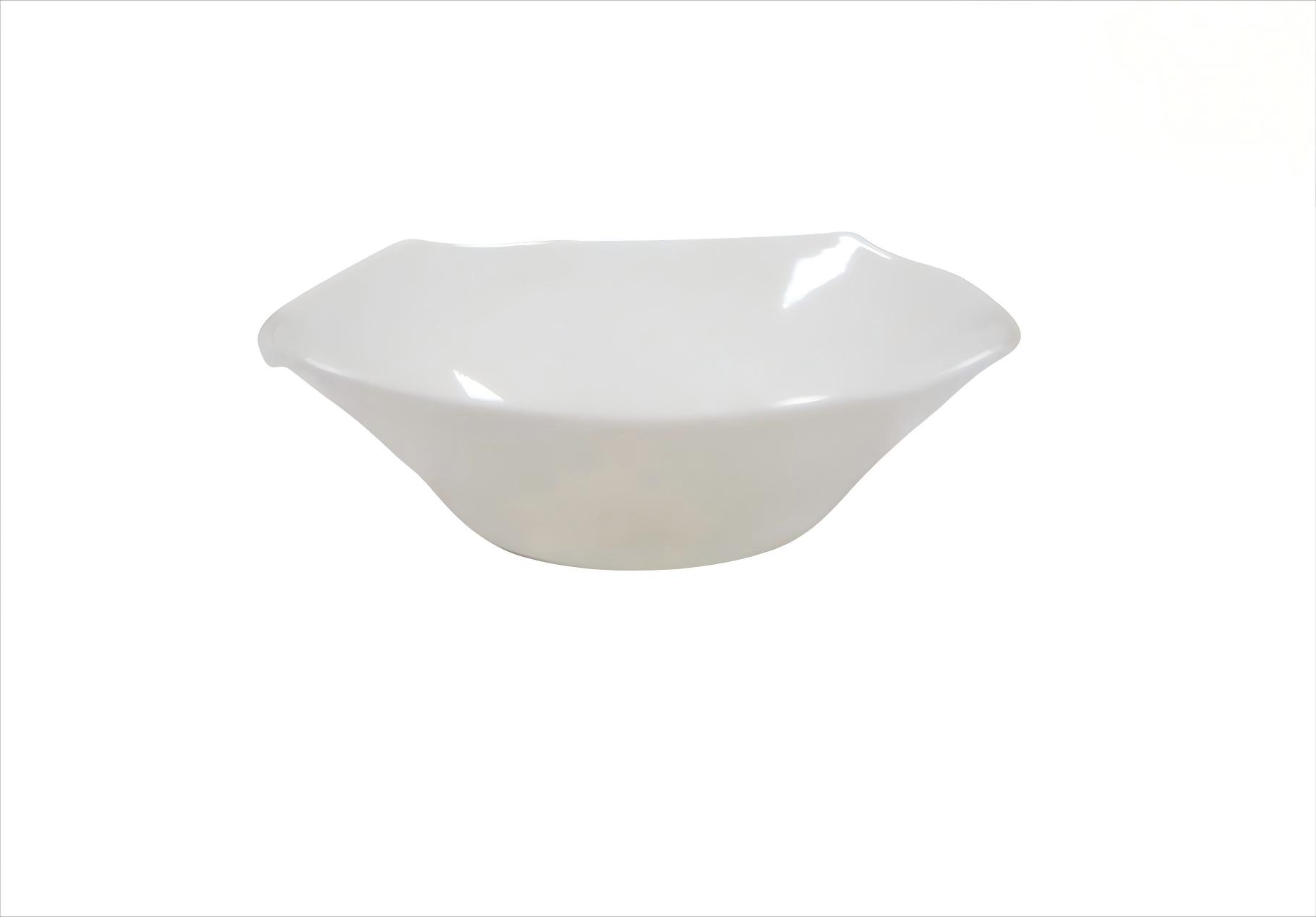20.3cm White Melamine Round-Square Bowl – Durable for Hotel 