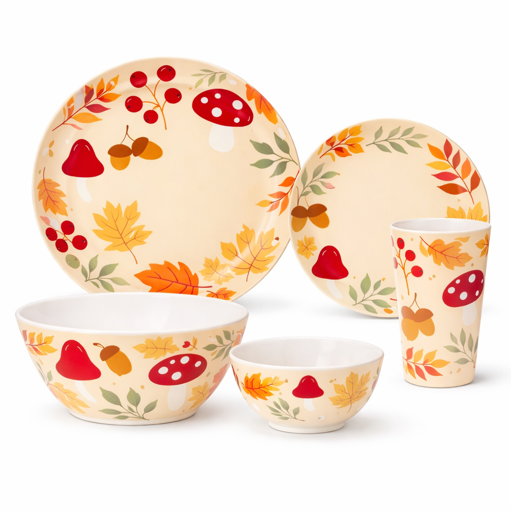 Autumn Harvest Melamine Dinnerware Set – Fall & Thanksgiving
