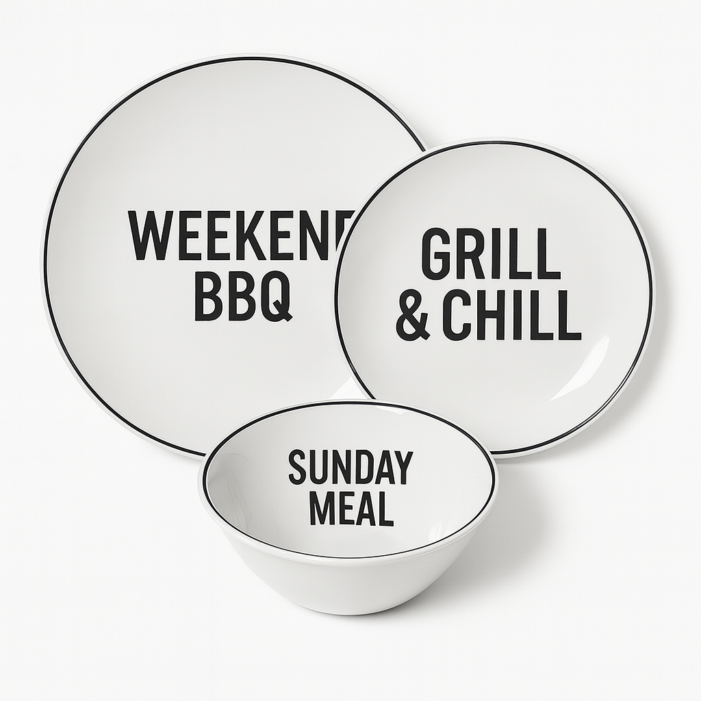 BBQ-Inspired Premium Melamine Dinner Set | Modern Outdoor Di