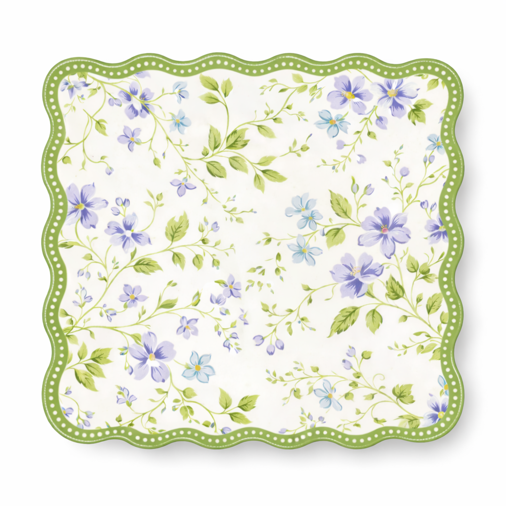 6 Inch Melamine Appetizer Plate – Floral Pattern, Durable & 