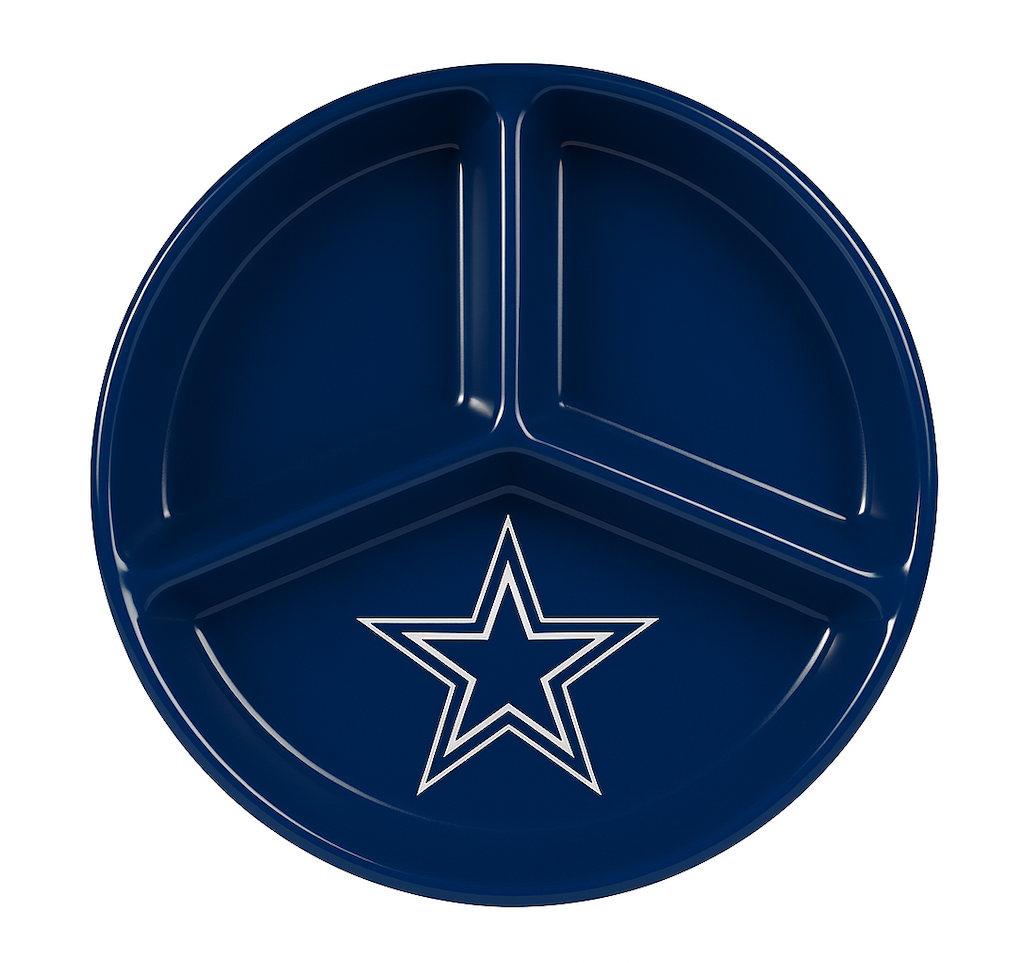 NFL Game Day Snack Plate – 8'' Melamine Divided Plate for Re