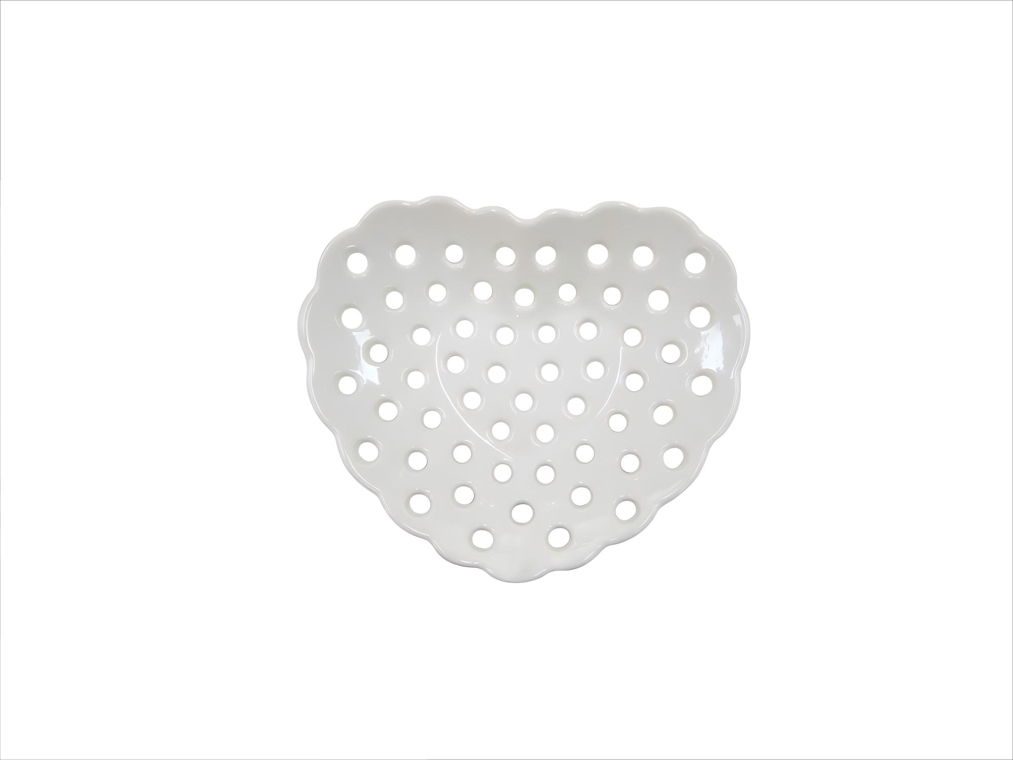 Heart-Shaped Melamine Fruit Bowl with Drain Holes - 12inch/3