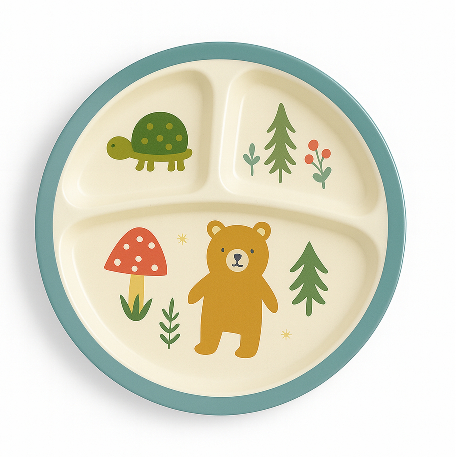Kids Portion Control Dinner Plate BPA Free, Melamine Divided