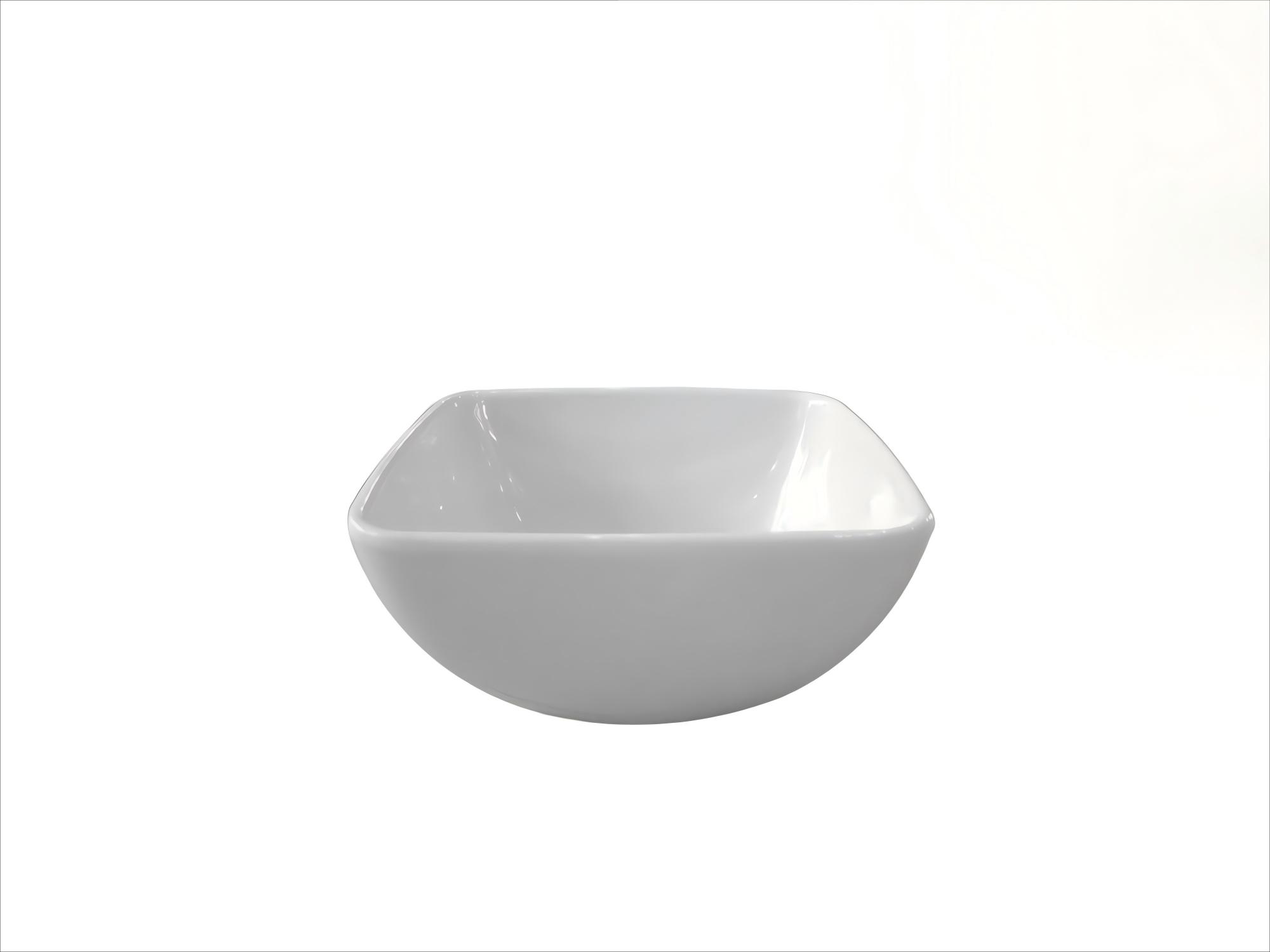 Melamine Square-Rim Round-Base Bowl – 4.84inch/12.3×6cm – Wh
