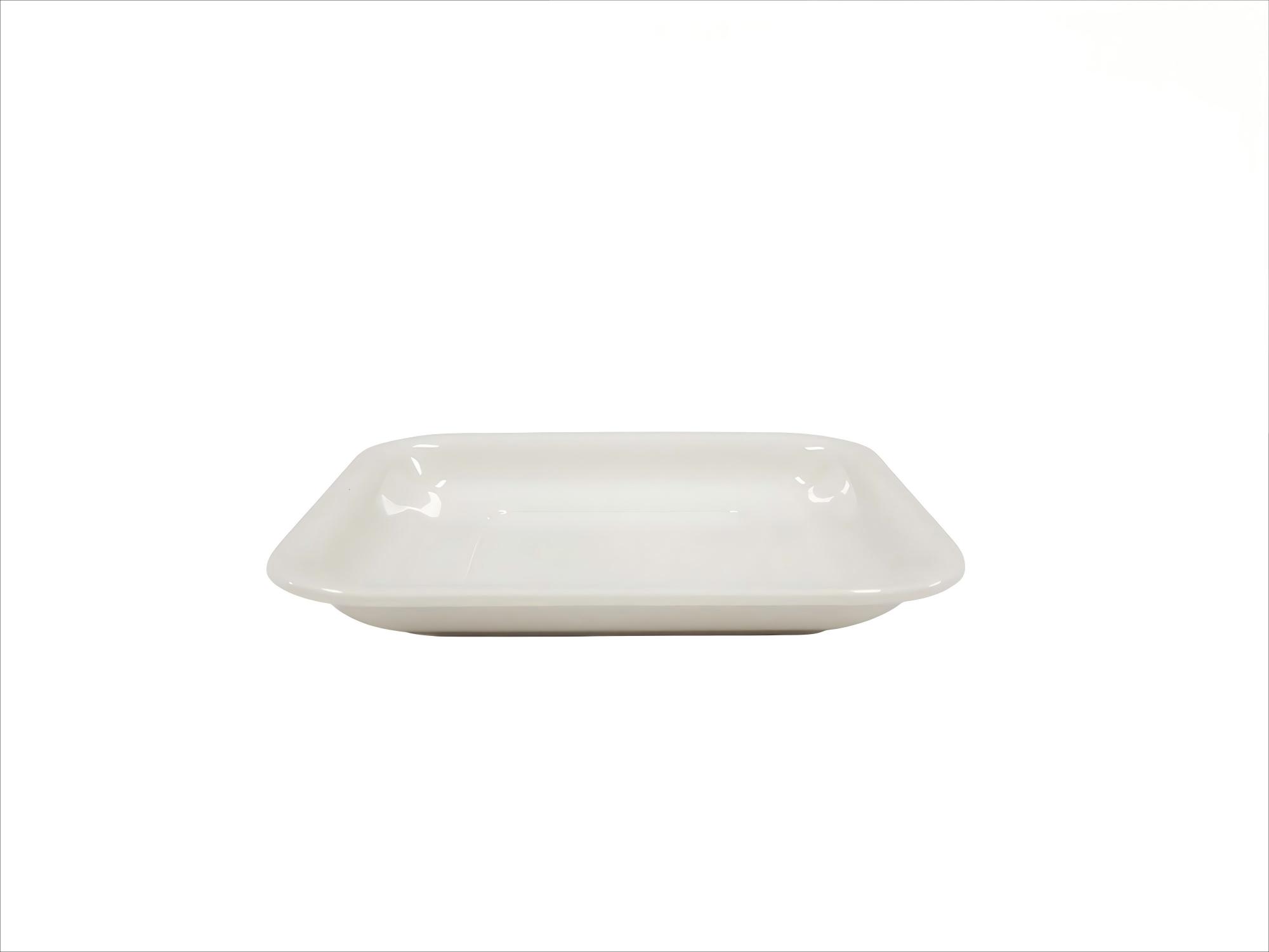 Square Melamine Plate with Rounded Corners – Durable White S