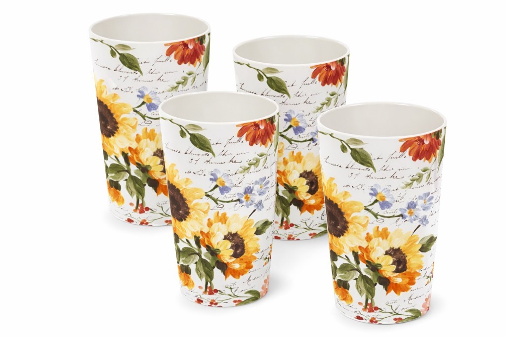 Thanksgiving Melamine Dinnerware 16oz Floral Drinkware Cups 