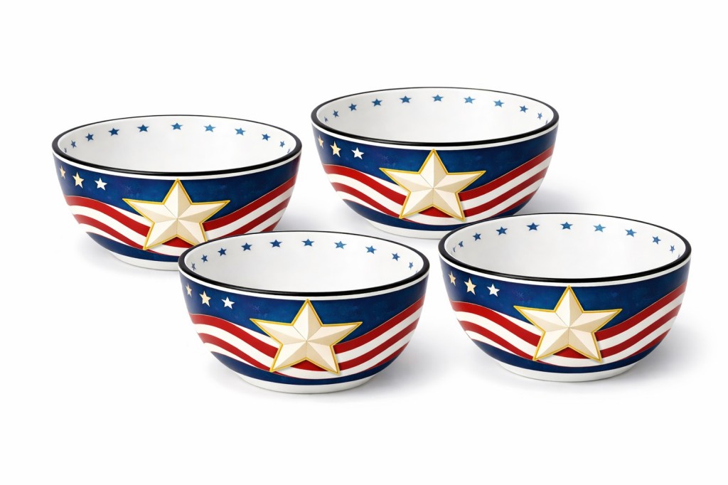 USA Star Stripes Melamine Soup Bowl Set