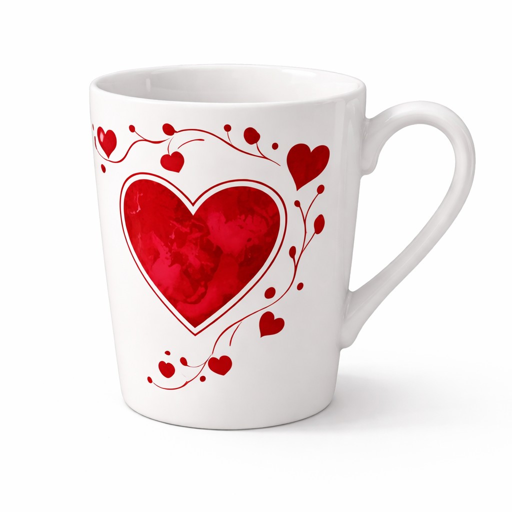 Valentine Heart Design Melamine Mug – BPA Free Food Grade Co