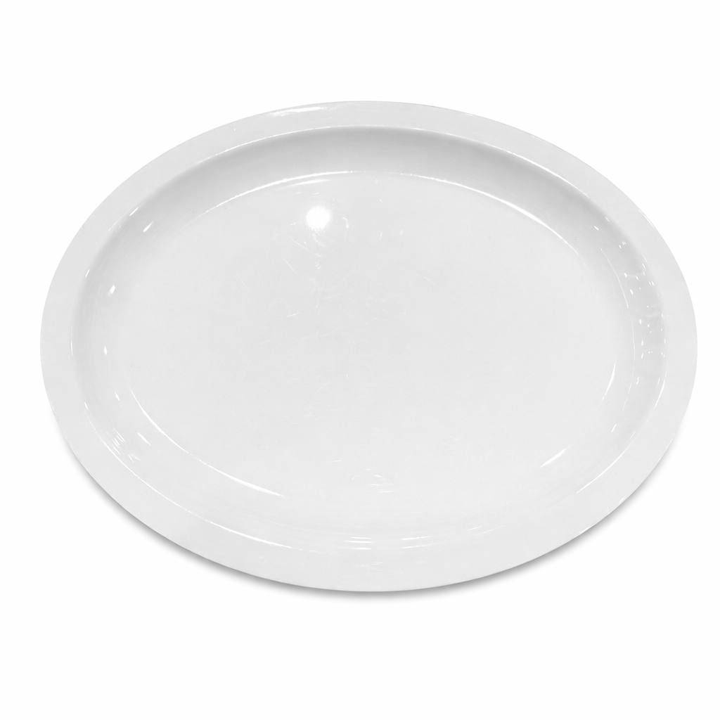 White Melamine Oval Serving Plate Commercial Tableware for R