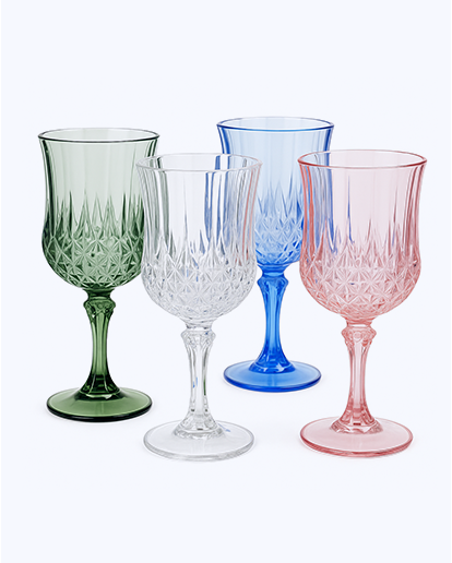 
Crystal-Look Unbreakable Plastic Wine Glass – 220ml

Restaurant Tableware