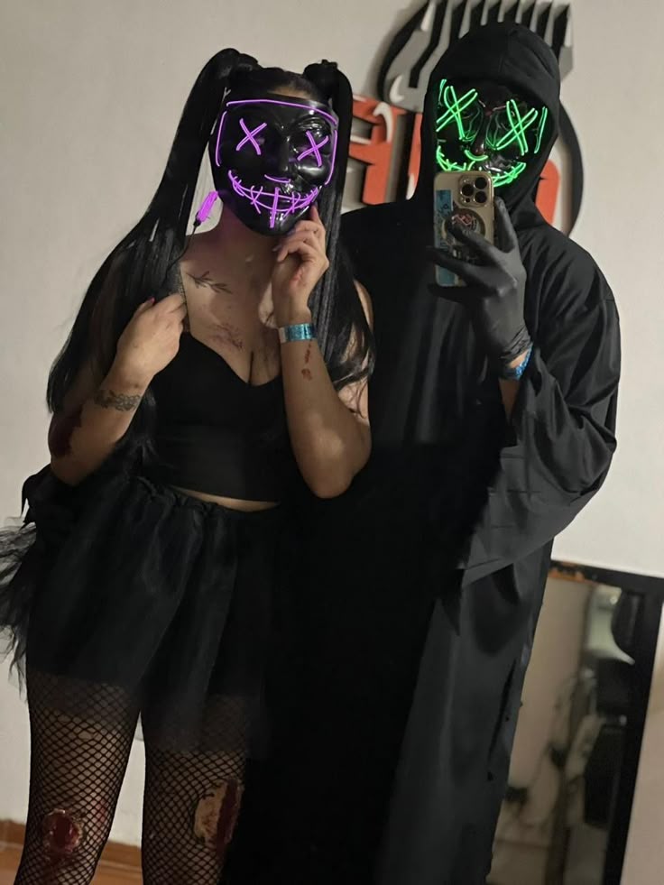 LED Glowing EL Wire Horror Mask – Full Face Light-