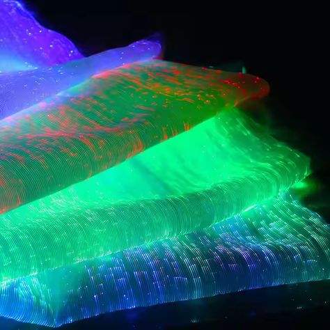 RGB Light-Up Fiber Optic Fabric – Glowing Color-Changing Textile for DIY Costumes & Decor