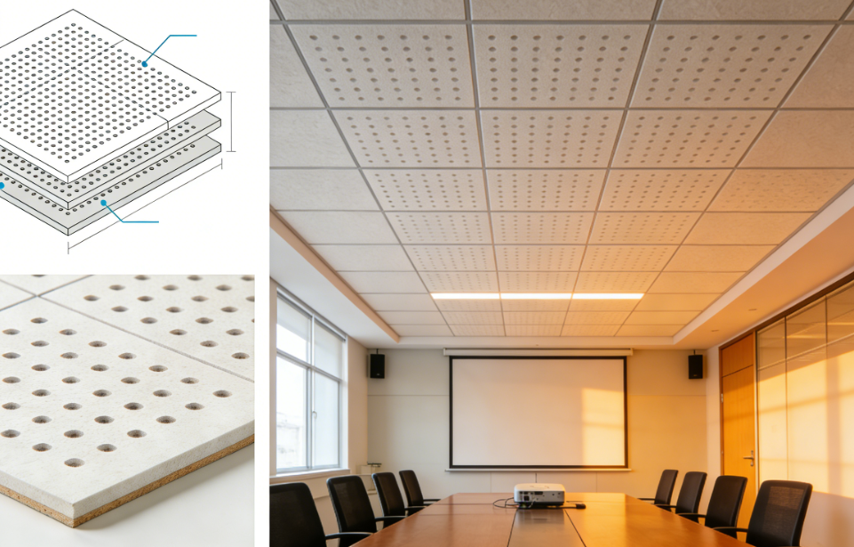 Ceiling Baffle Panels with Staggered Hole Punching: Design Principles & Workspace Case Study