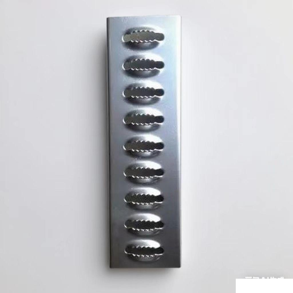 Serrated non-slip perforated metal grating for sidewalks and stair treads