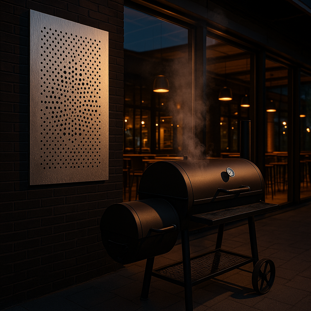 Designing Heat-Resistant BBQ Stations with Perforated Panels