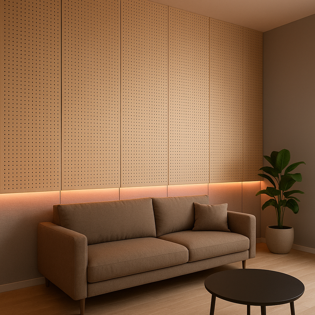 Perforated Wooden Acoustic Panel for Living Room – Decorative Sound Absorber Wall Board