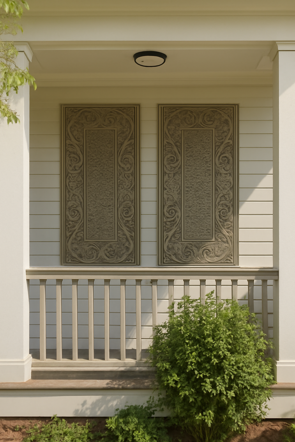 Elegant Ventilation with Embellished Grilles for Veranda Paneling