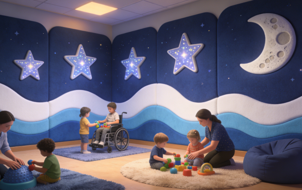 Enhancing Child Learning with Cartoon‑Shaped Acoustic Walls in Classrooms