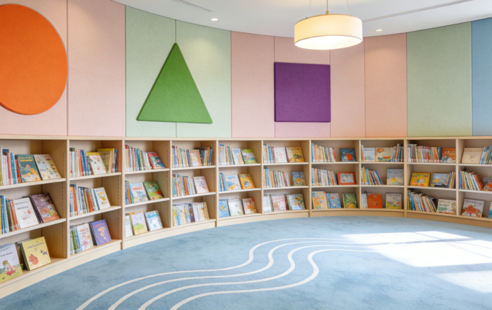 Children’s Classroom Walls with Cartoon‑Shaped Acoustic Holes: Combining Comfort, Learning, and Play