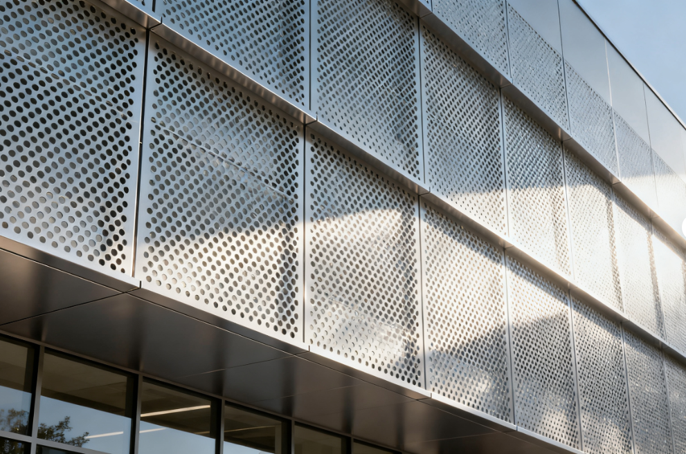 Flexible Design Sunshade & Ventilation Perforated Metal Cladding for Adaptive Architecture