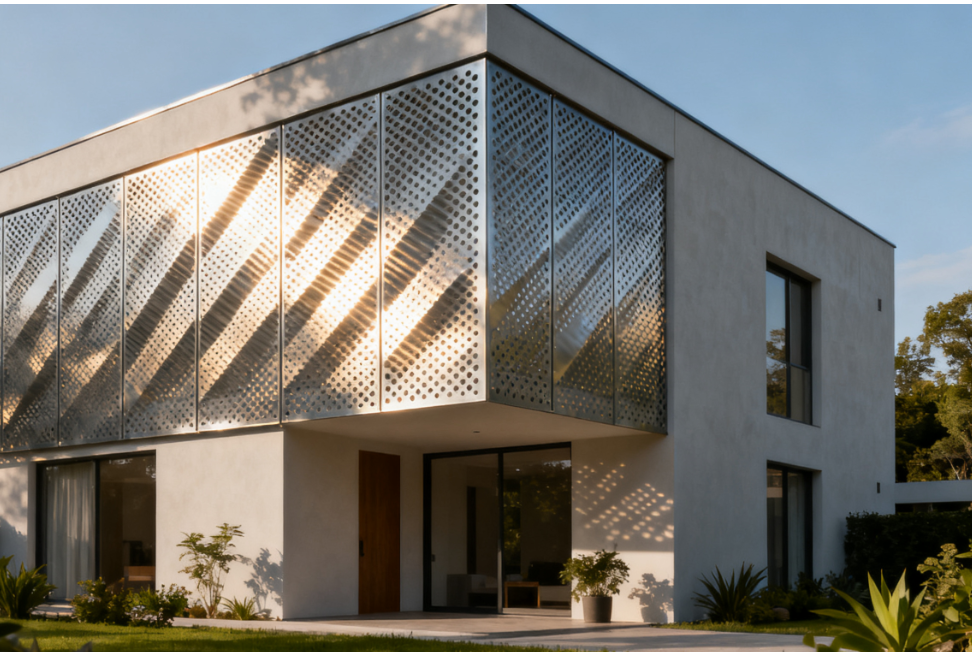 Flexible Design Sunshade & Ventilation Perforated Metal Cladding for Adaptive Architecture