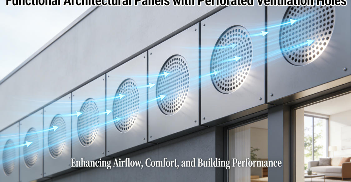 Functional Architectural Panels with Perforated Ventilation Holes