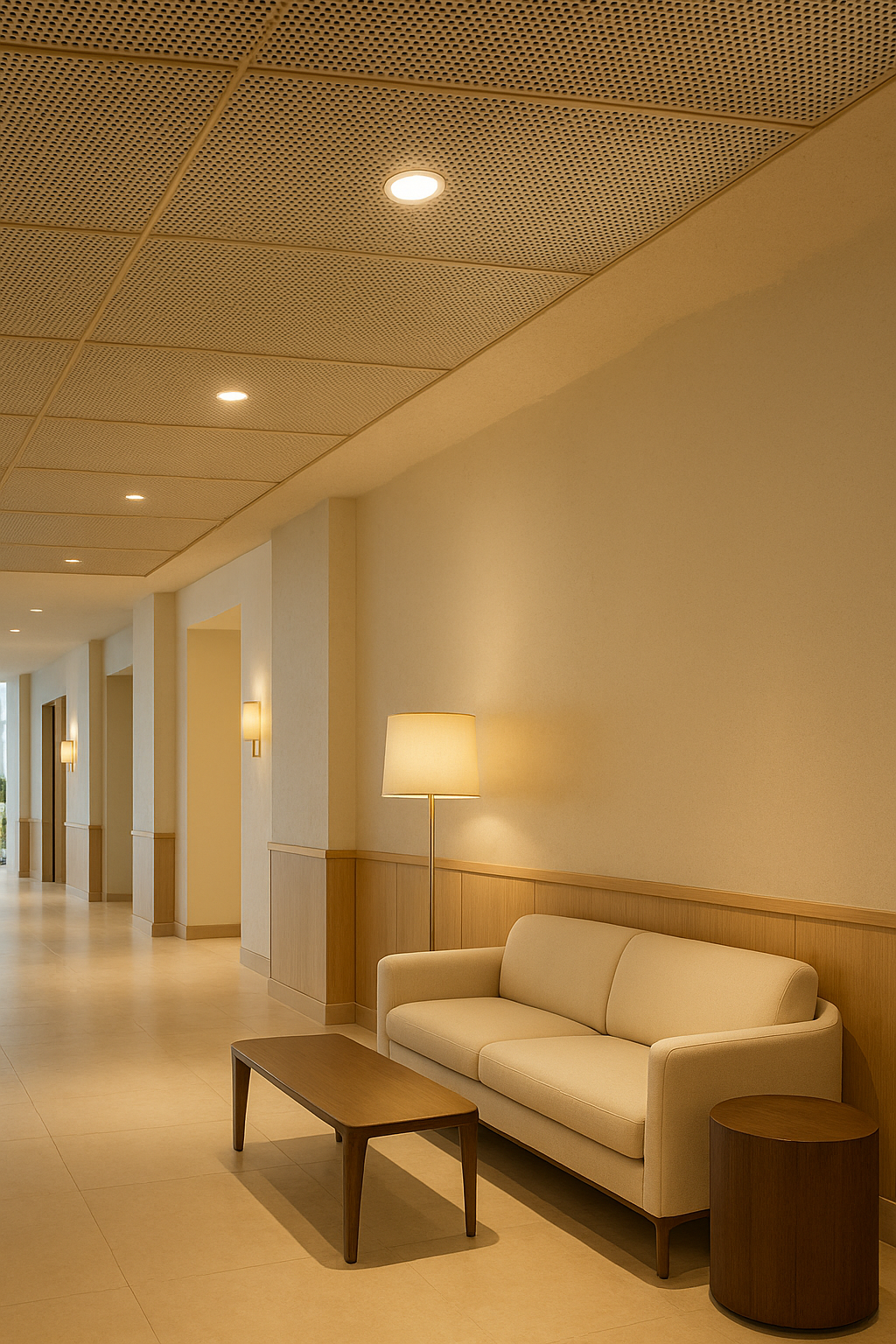 Gold Perforated Acoustic Metal Ceiling Panel for Hotel Reception Area