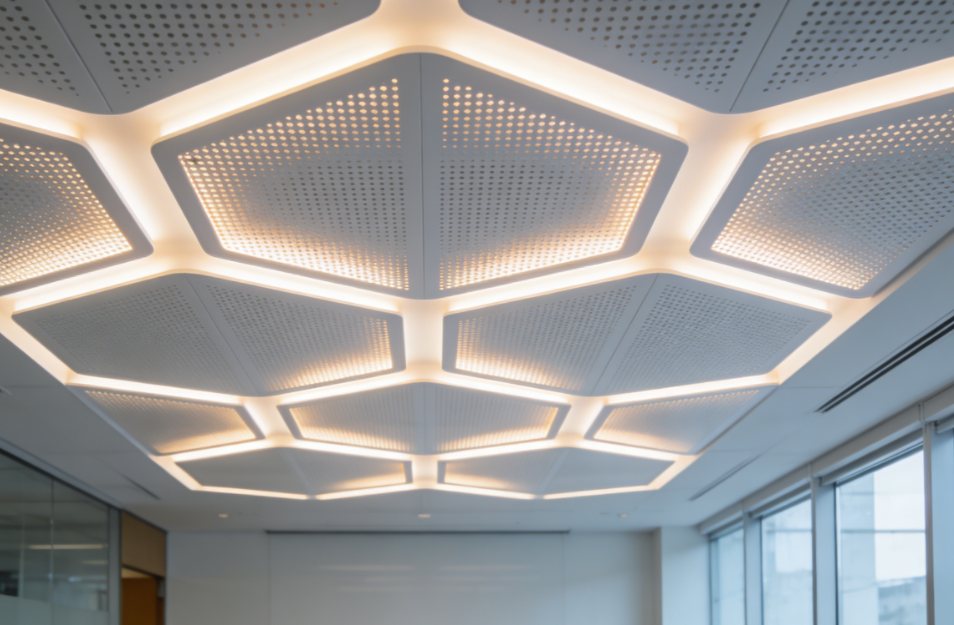 Innovative Acoustic Light Panels with Backlit Perforated Surfaces for High‑Performance Interiors