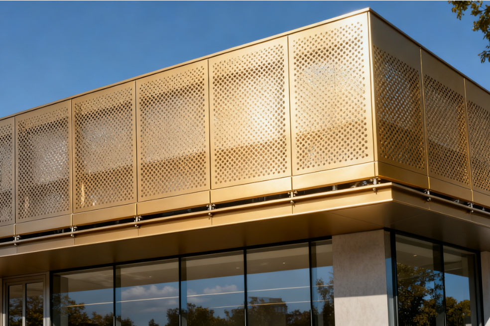 Minimalistic Sunshade & Ventilation Perforated Metal Cladding for Eco‑Conscious Buildings